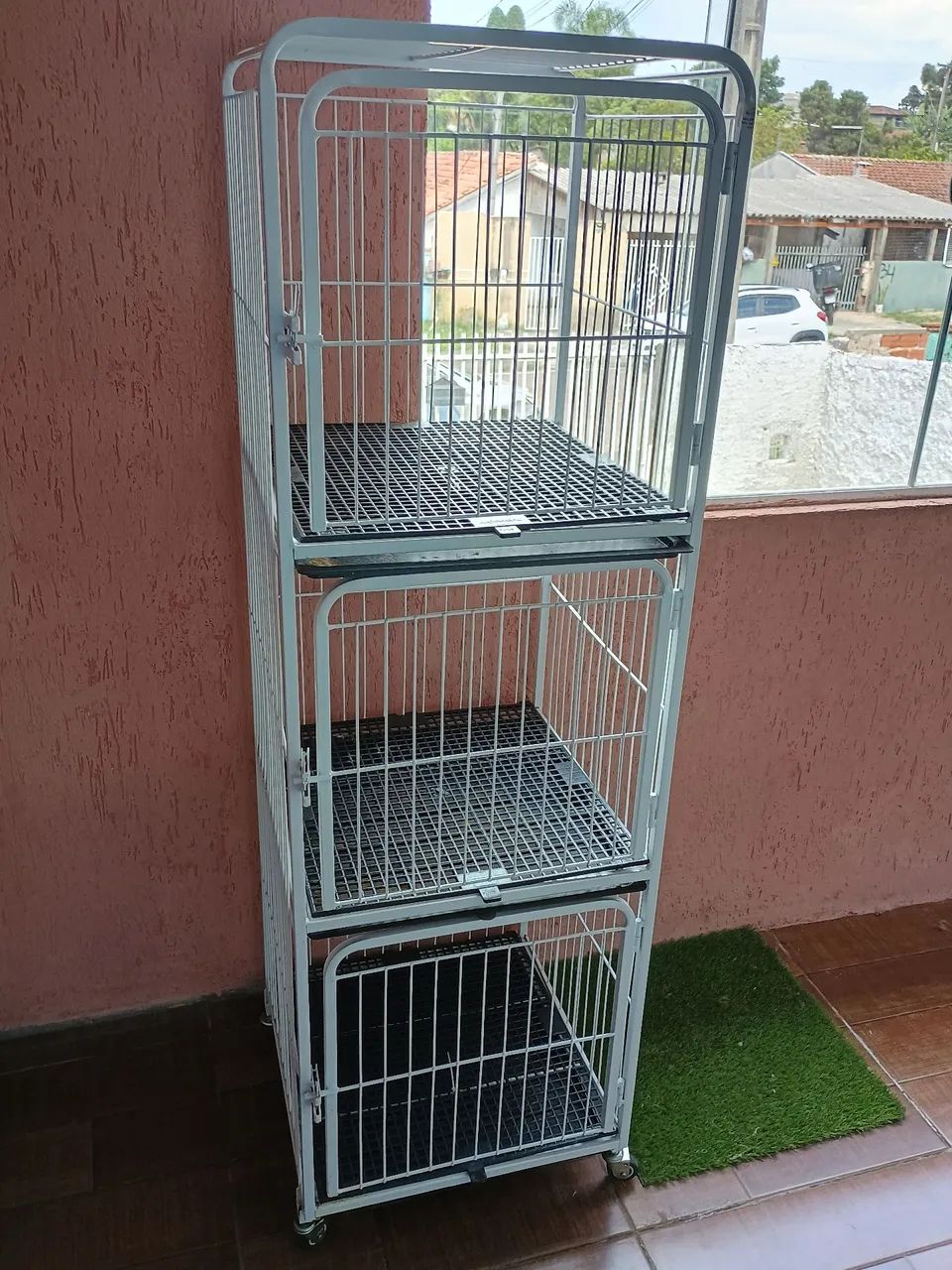Gaiola para animais de estimação em 3 andares