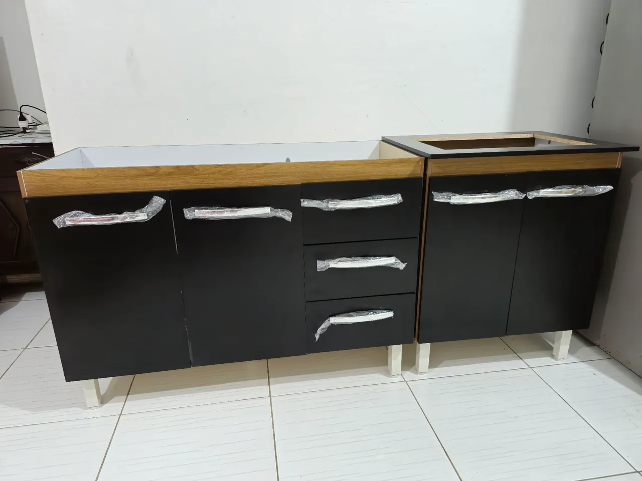 Kit Balcão para Cooktop 4 e 5 Bocas + Balcão para Pia 120 cm Novo Lacrado na Caixa