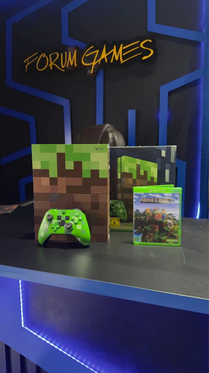 Xbox One S Edição Minecraft super rara de ser encontrada 