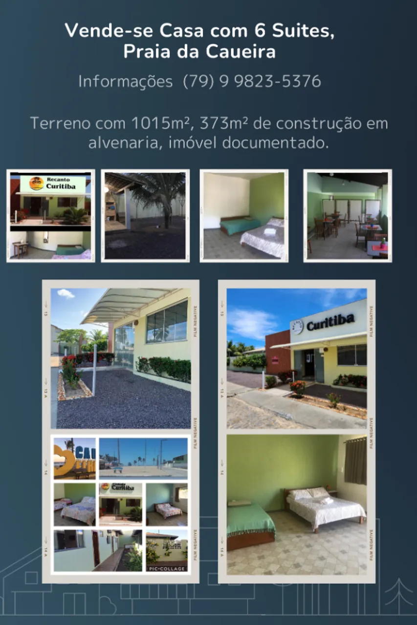 Casa a Venda, 6 suites na Praia da Caueira