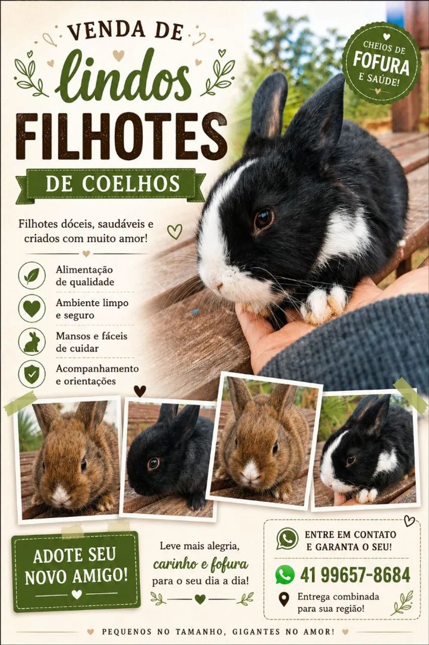 Casal de Coelhos Pets Fofinhos 