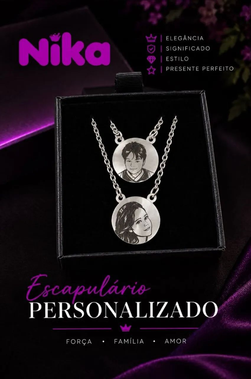 Personalizado em aço pulseira, colar e chaveiro  - Foto 2