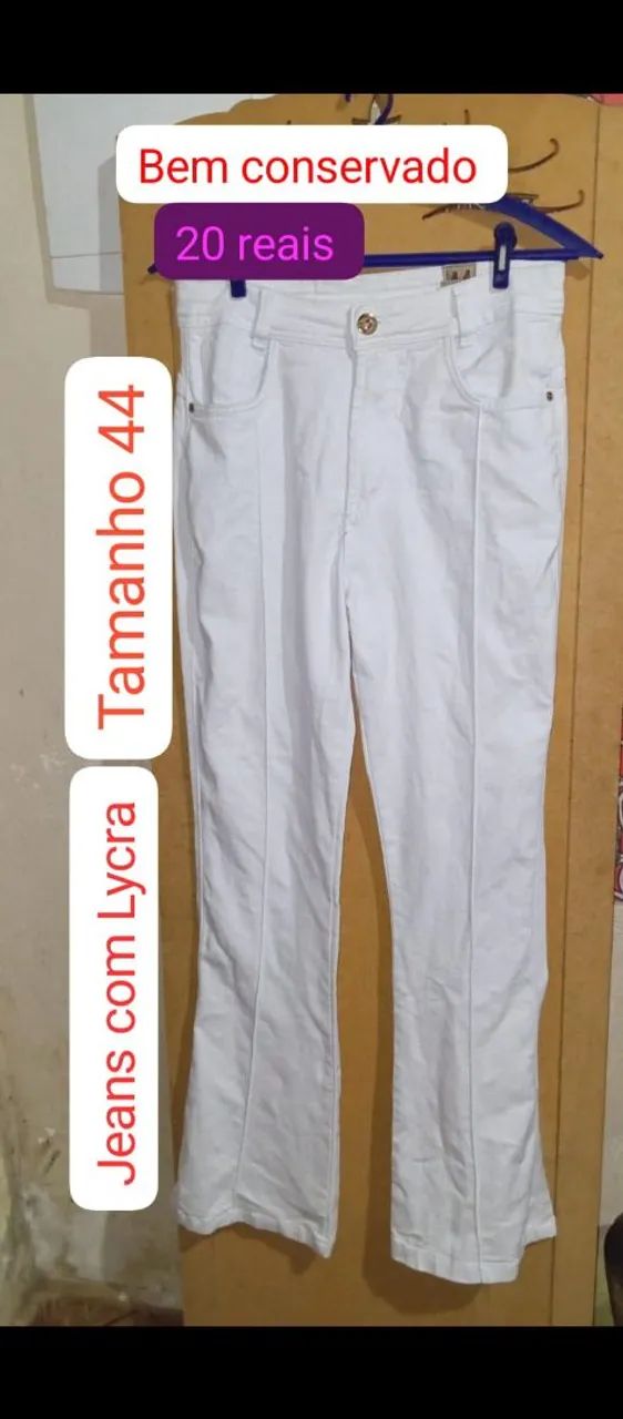 Calça jeans com lycrabranca 