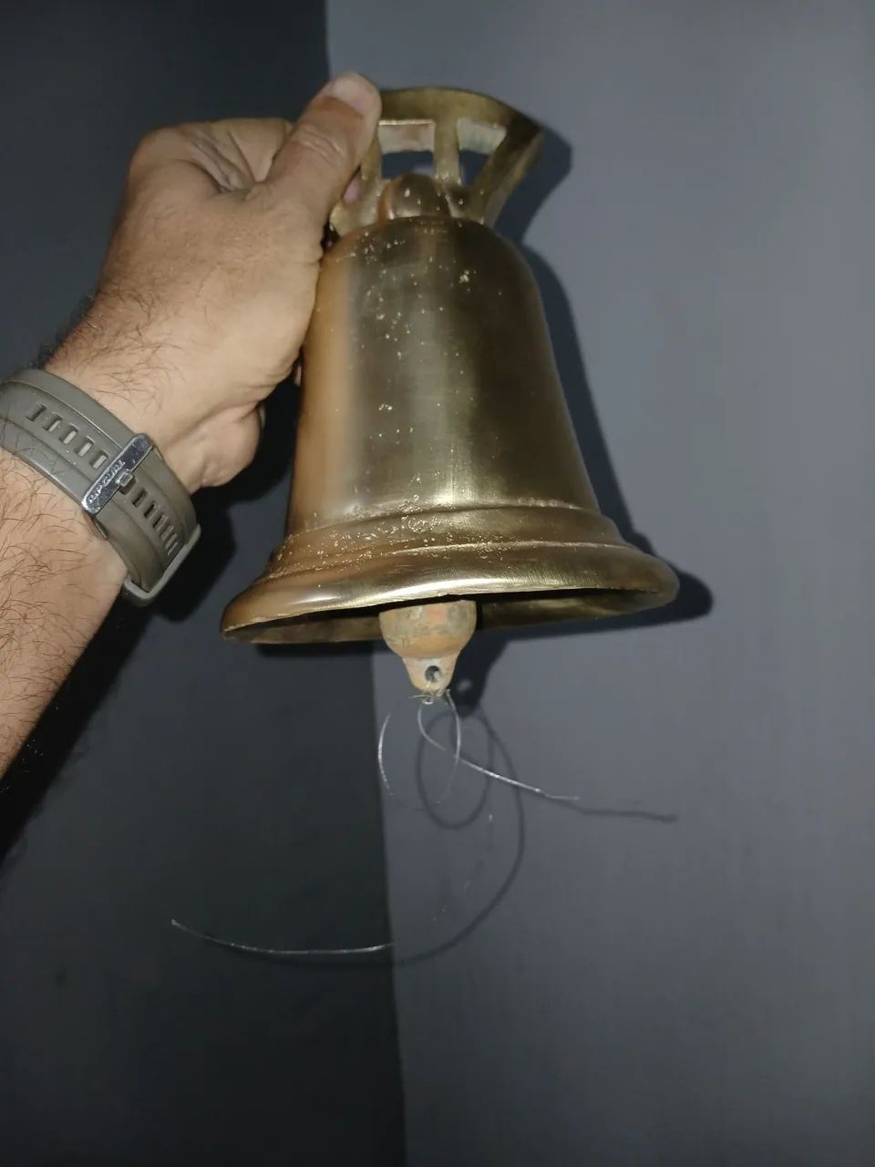 Sino de bronze antigo com 20cm e 3kg - Foto 3