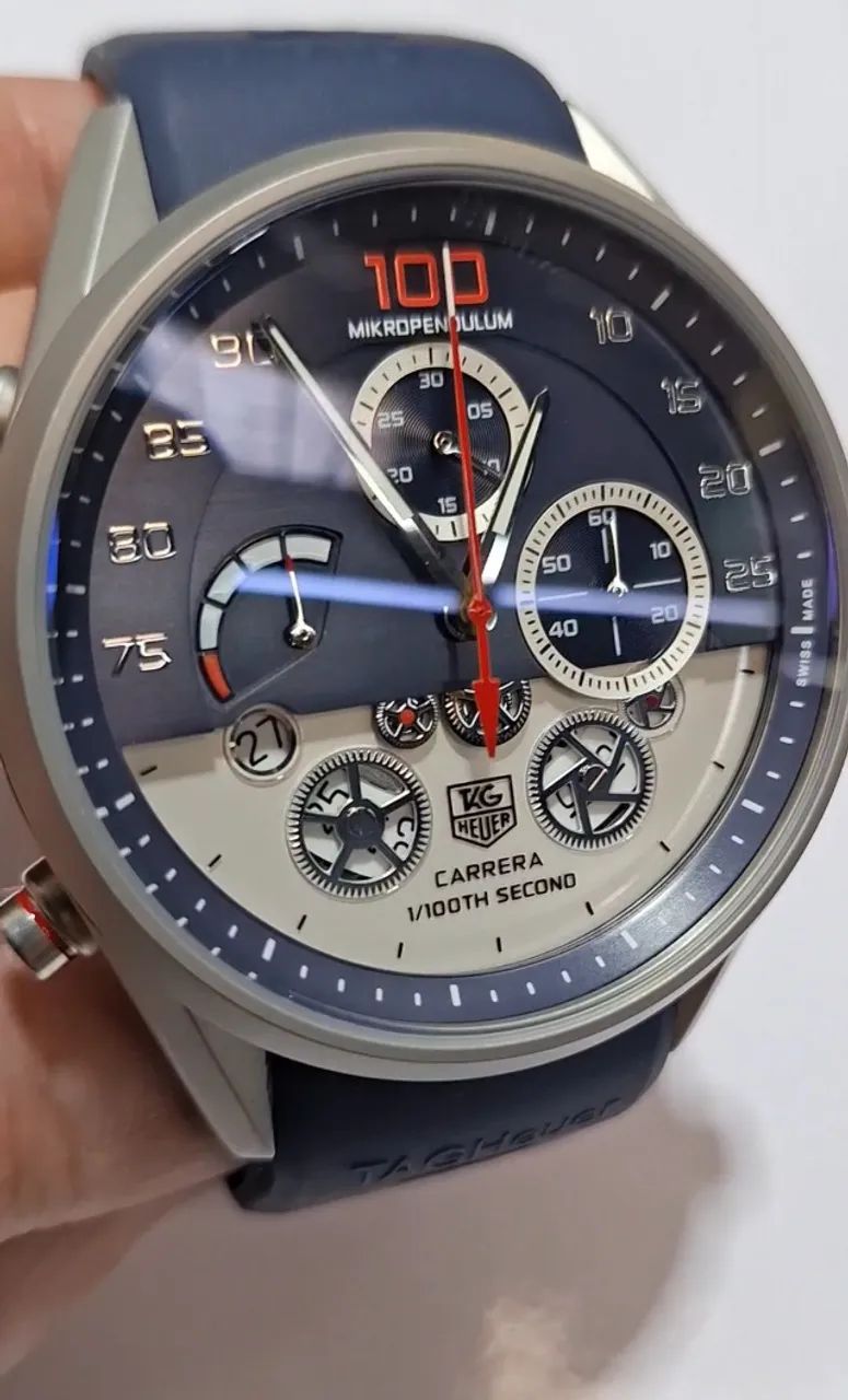 Relógio TAG HEUER CARRERA MIKRO PENDULUM PULSEIRA AZUL  - Foto 5