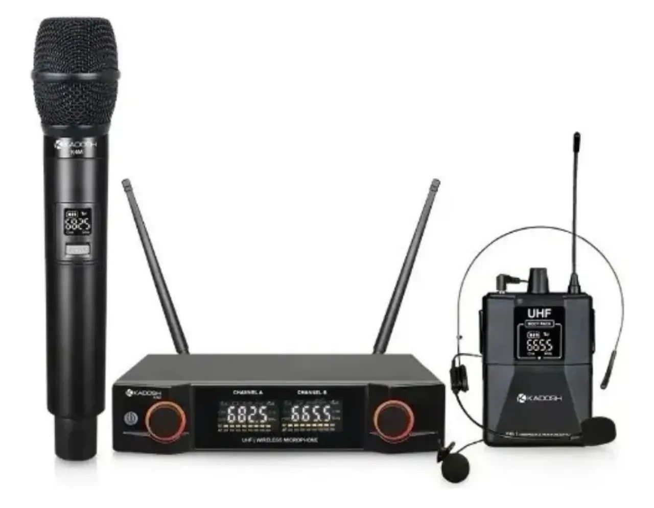 Microfone Kadosh K402C S/fio Microfone + H.set + Case 