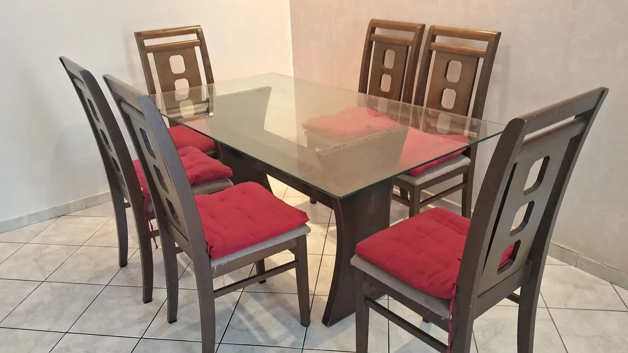 Mesa de vidro de seis cadeiras  - Foto 5