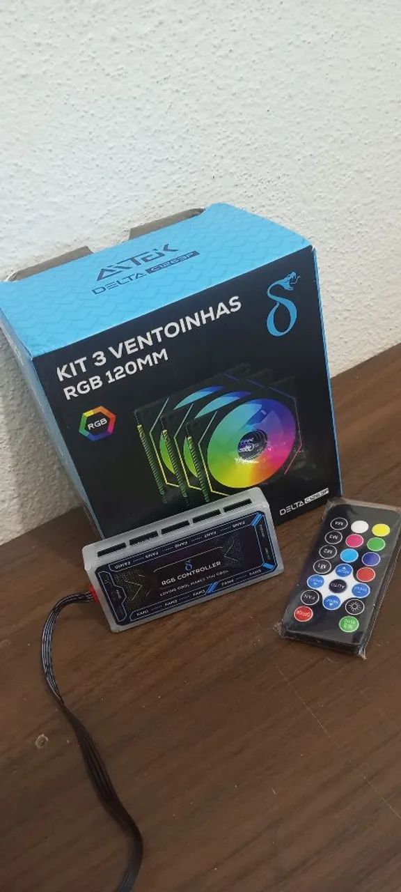 Kit 3 Fan argb + controladora 
