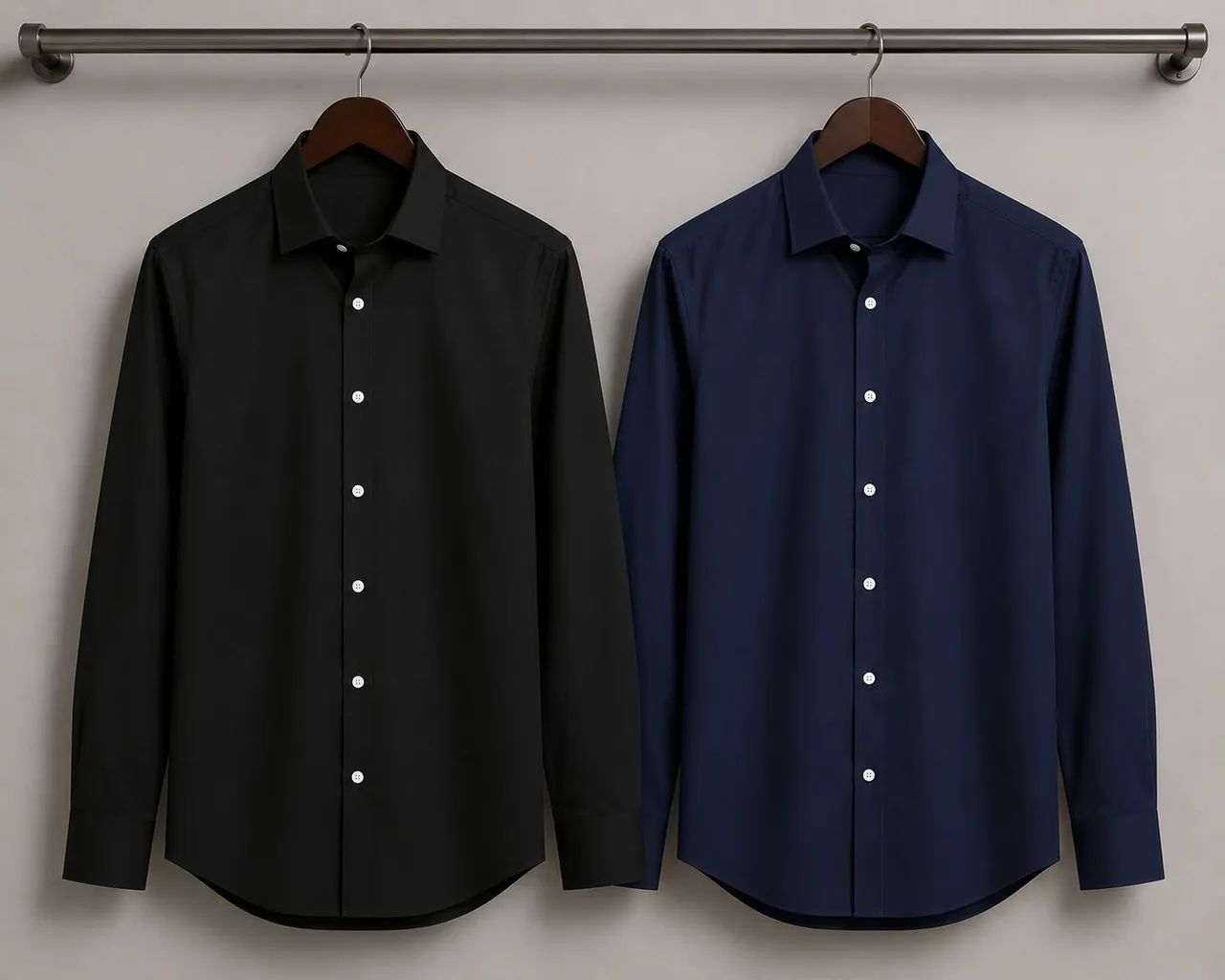 kit com 2 camisas sociais slim M
