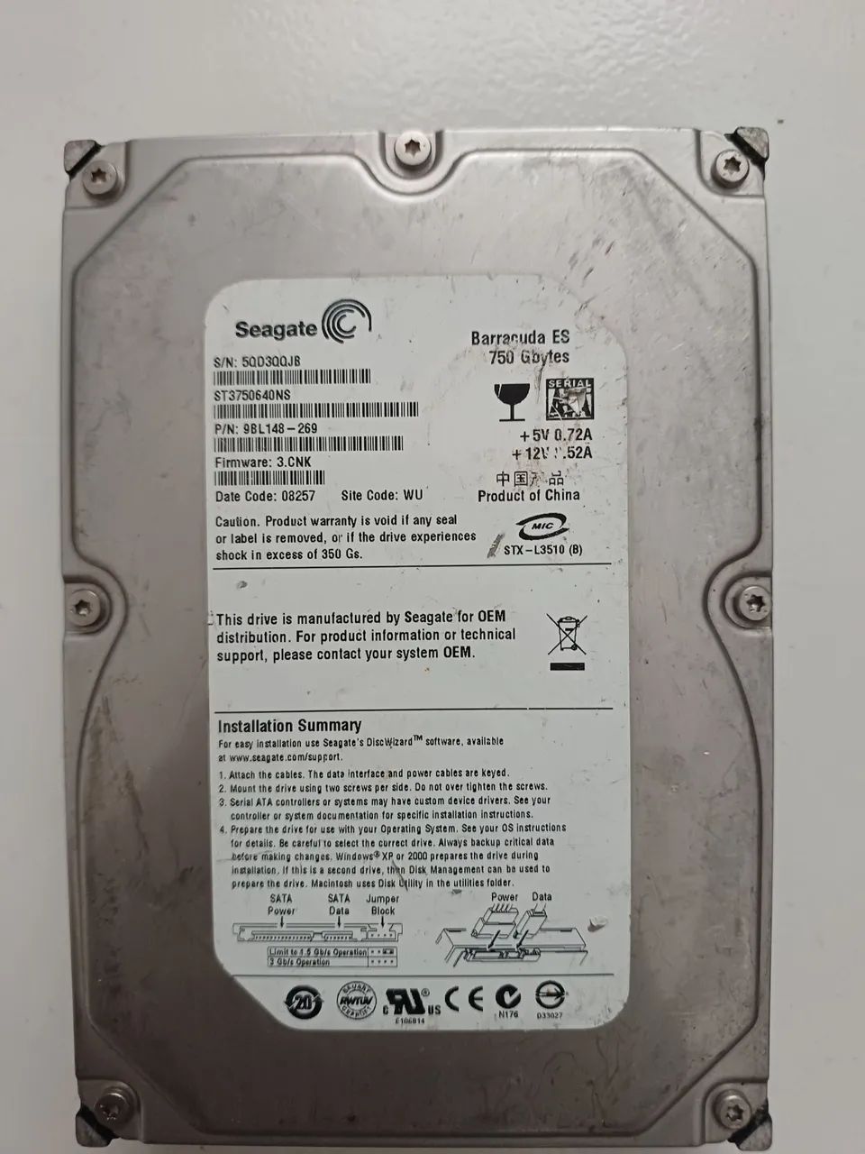 Hd seagate 750GB  Barracuda dvr cftv cpu - Foto 3