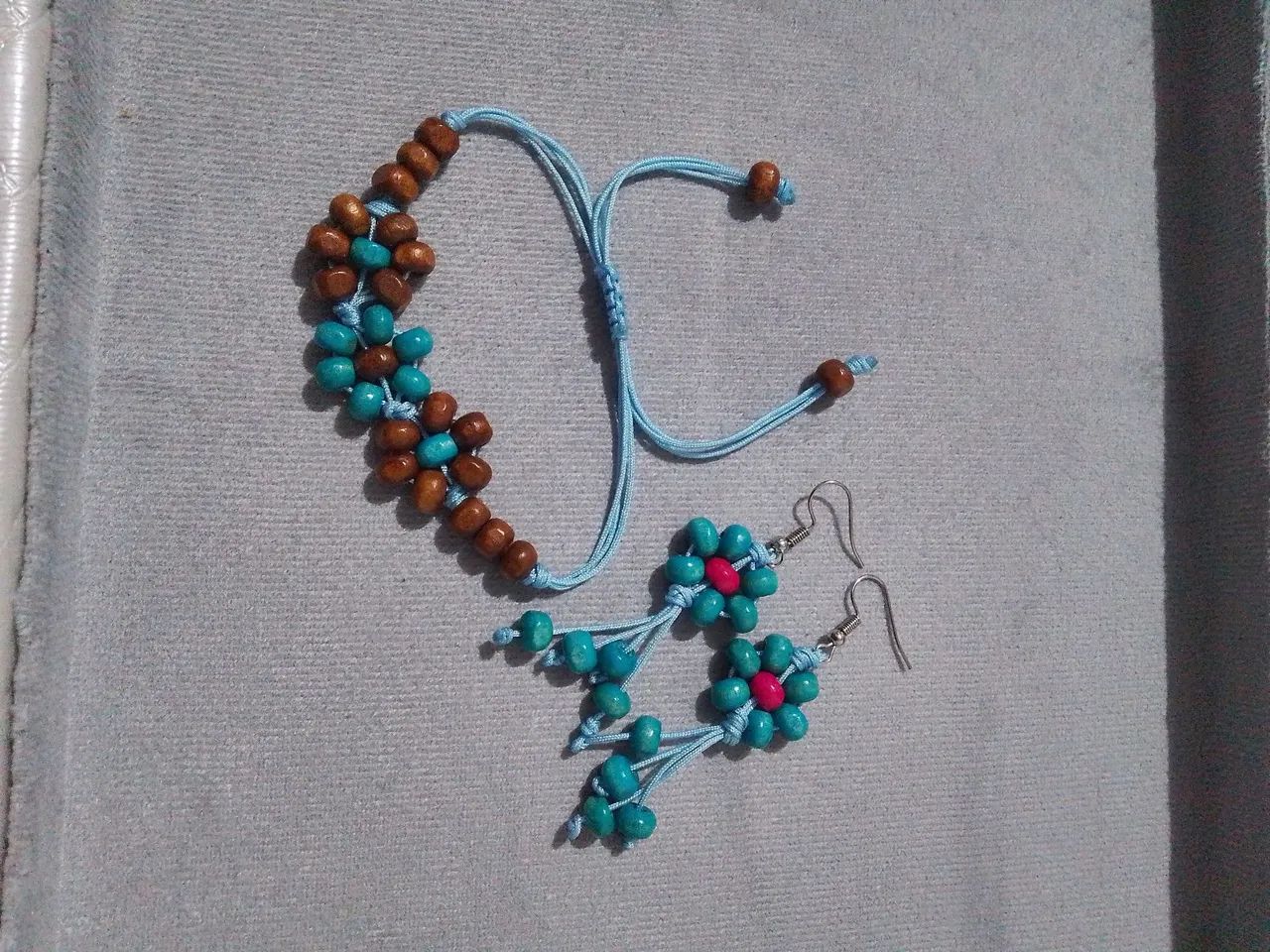 Kit de pulseira e brinco Boho Artesanal  - Foto 2