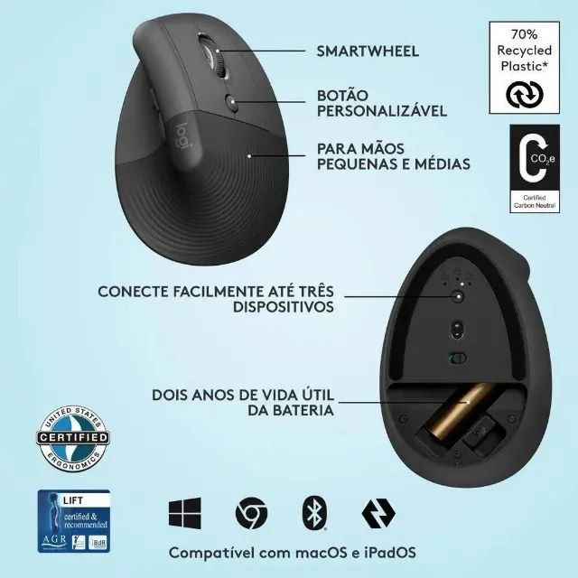 Logitech Lift Left (canhoto) - 910-006467 - Foto 2