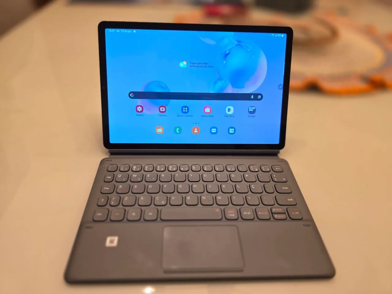 Tablet Samsung Tab S6 + Capa Samsung + Teclado + Spen 128GB + Chip