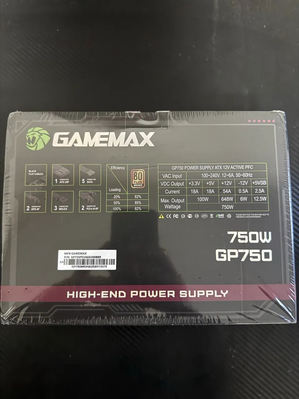 Fonte 750W lacrada, Gameflix 