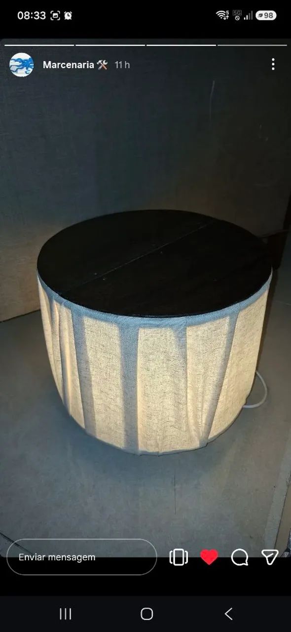 Vendo mesinha  de centro artesanal com led  - Foto 2