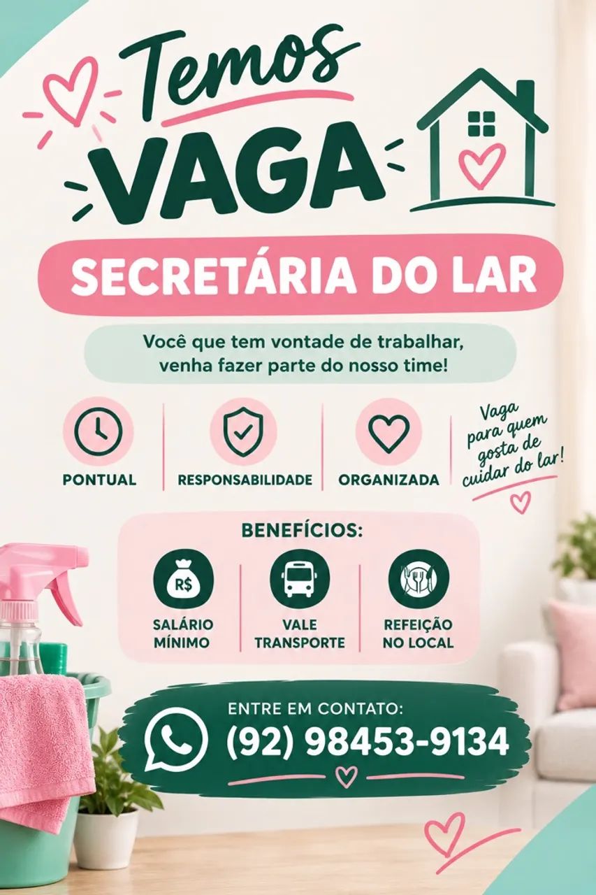 Vaga: Secretária do Lar