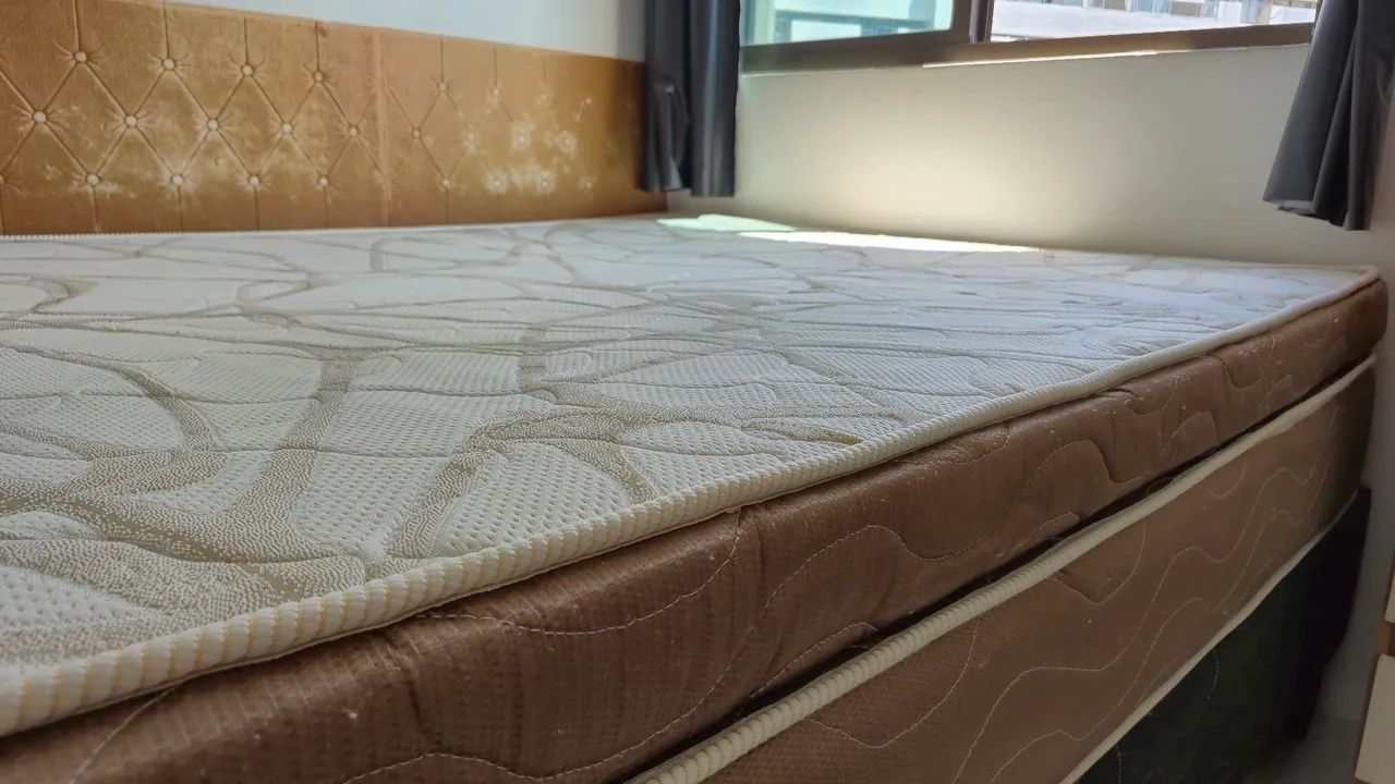 Conjunto Cama Box Casal Ortobom Ouro Spring + Base Sommier - Foto 3