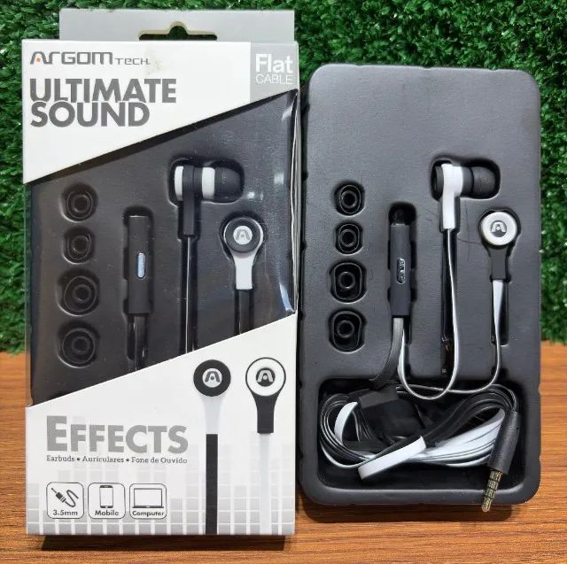 Argom Ultimate com driver 10mm, de alta som potente e microfone, entrega grátis em Manaus!