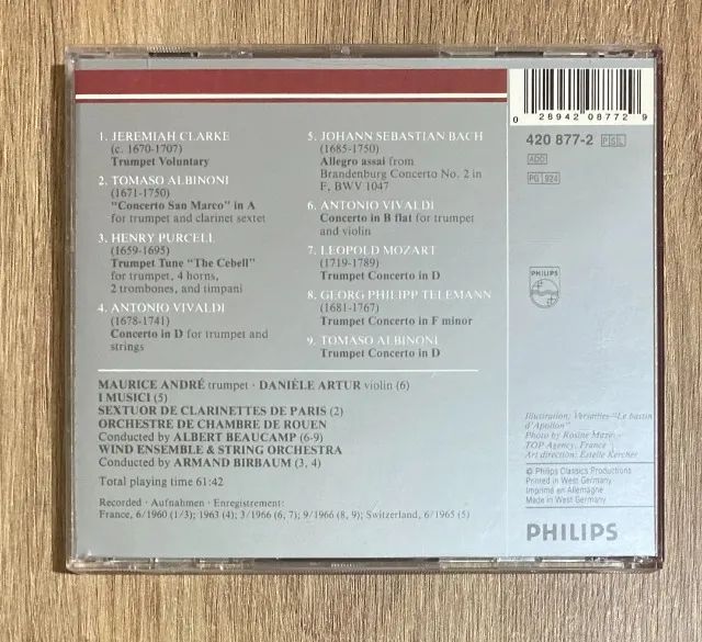 CD Maurice André: Trumpet (série Silver Line Classics) Made in Germany - Foto 2