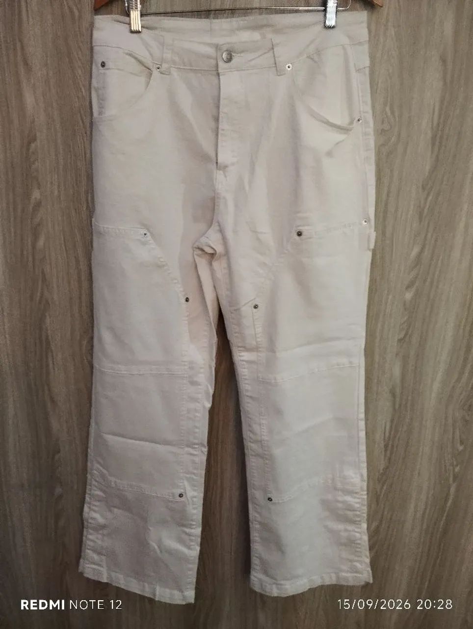 Calça cargo off white 42/44 nova stretch 
