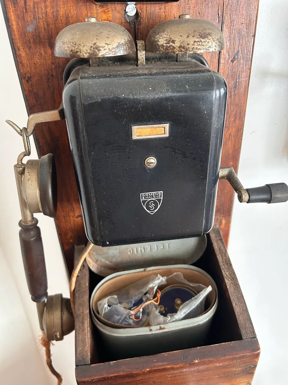 Telefone de parede antigo Siemens & Halske - Foto 4