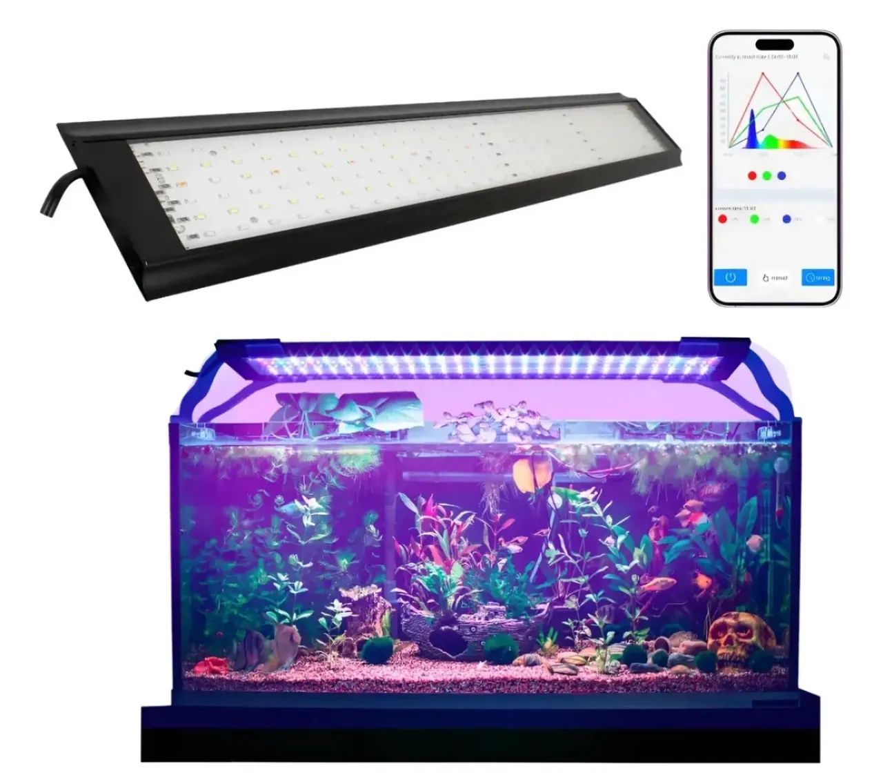 Luminária Ocean Tech Nour Plus Fresh 50cm 42W Aquário Plantado - Foto 5