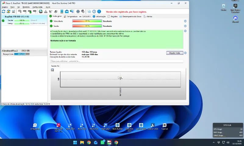 SSD XrayDisk 1TB, novissimo, perfeito estado - Foto 2
