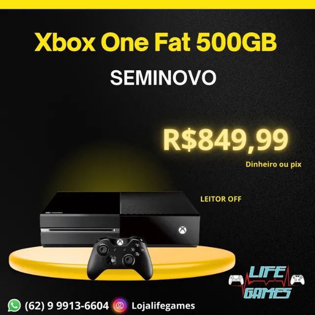 Xbox One Fat 500GB ,semi novo com garantia, Loja fisica