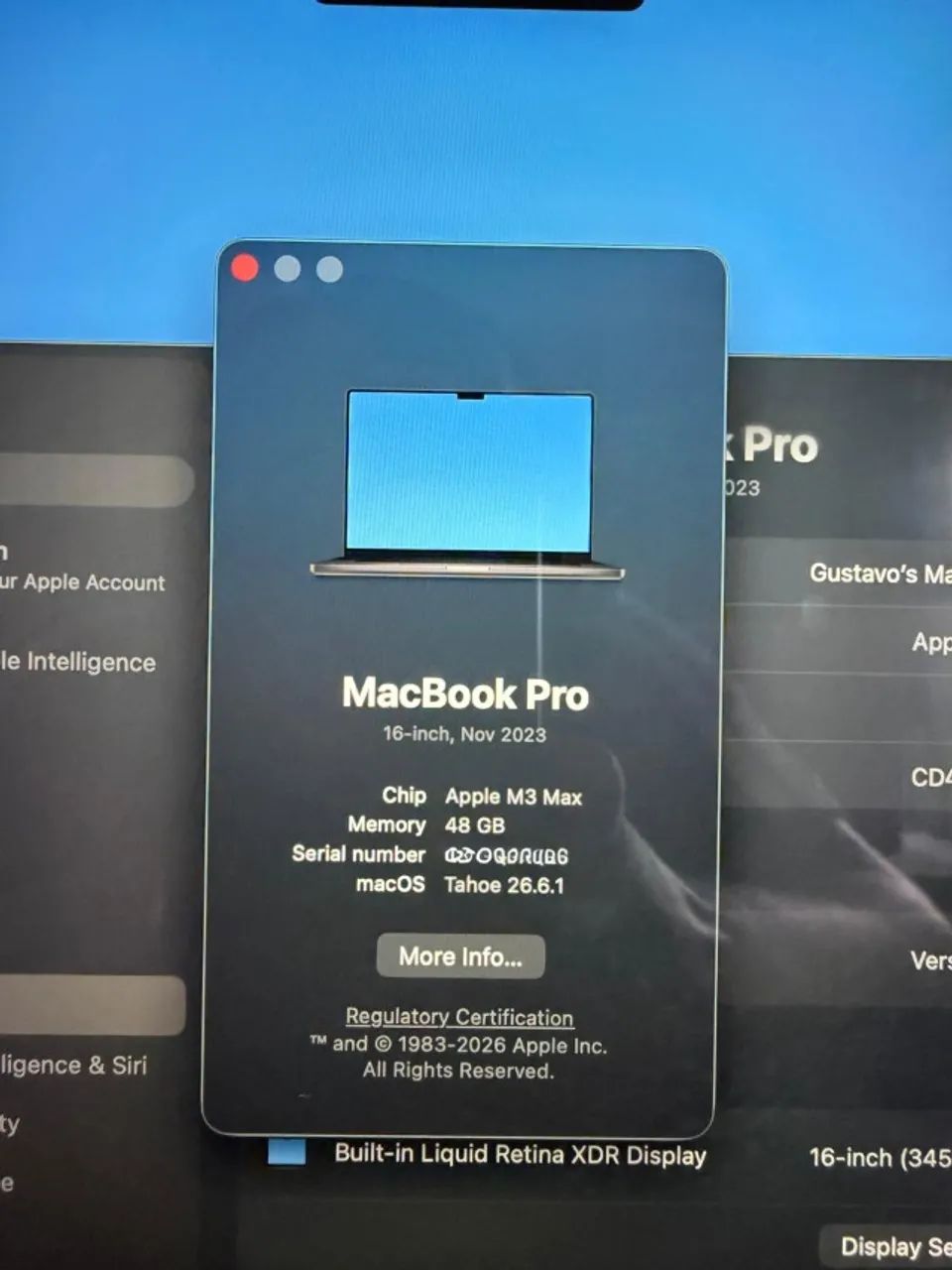 MacBook Pro 16 M3 Max 48GB 1TB 16 CPU 40 GPU (SEM DETALHE) - Foto 4