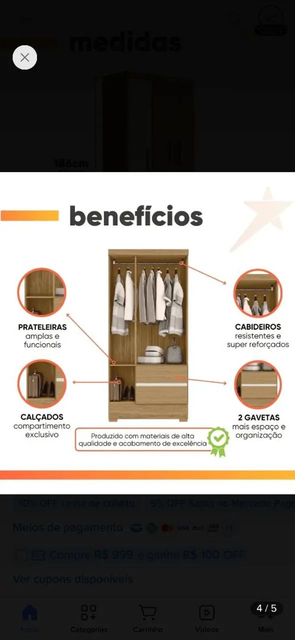 Quarda-roupa solteiro - Foto 3