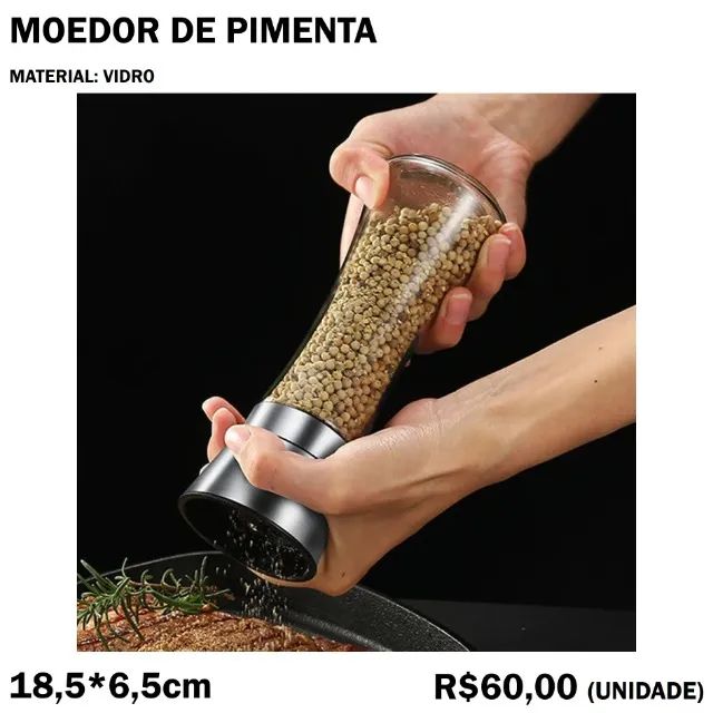 Moedor de Pimenta de Vidro