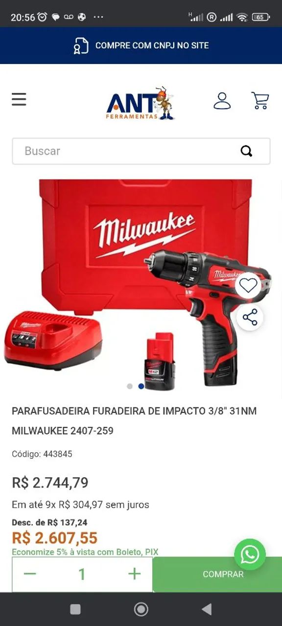  Furadeira Parafusadeira Milwaukee m12 - Foto 4