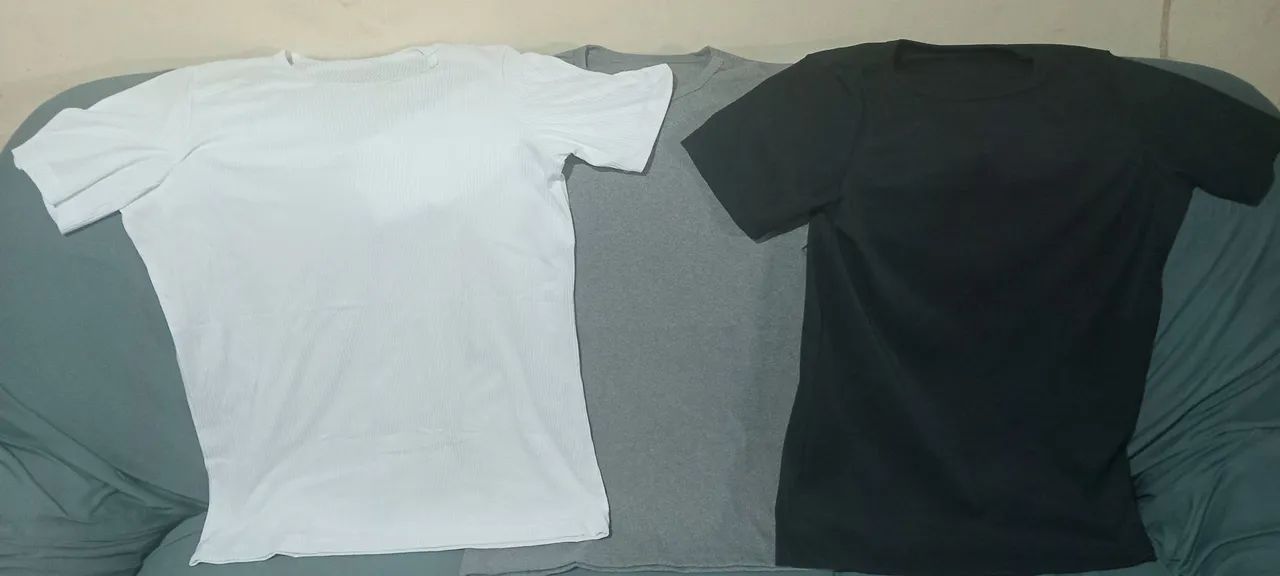 3 camisas caneladas