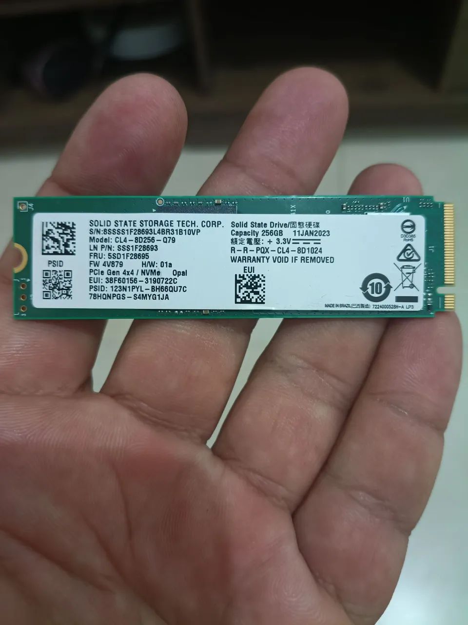 Nvme de 256GB ( 4 geração)