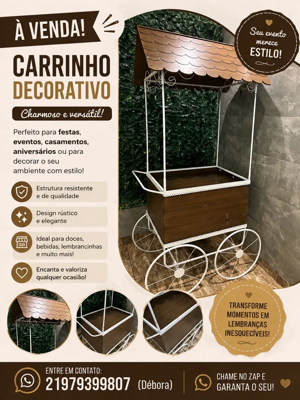 Carrinho para estações gourmet! 