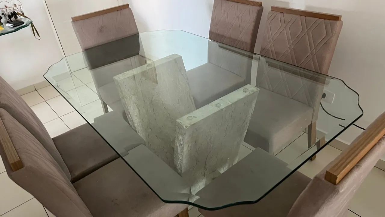 MESA DE VIDRO + APARADOR + 6 CADEIRAS  - Foto 3