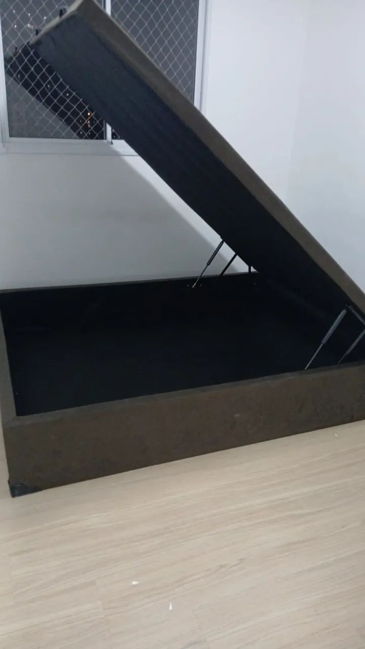 Box para cama de casal marrom 