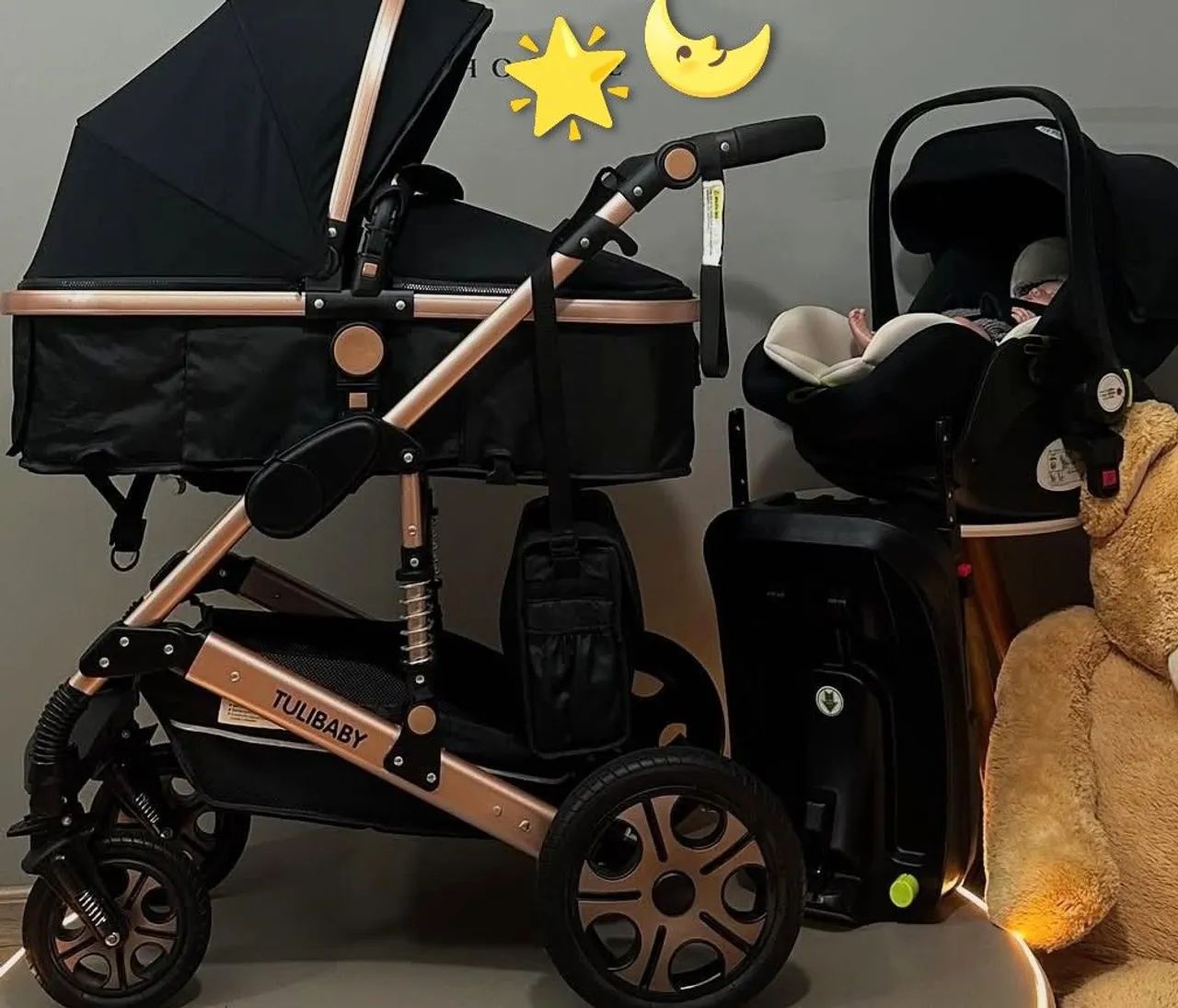 Conjunto Europeu.Carrinho + bebê conforto 