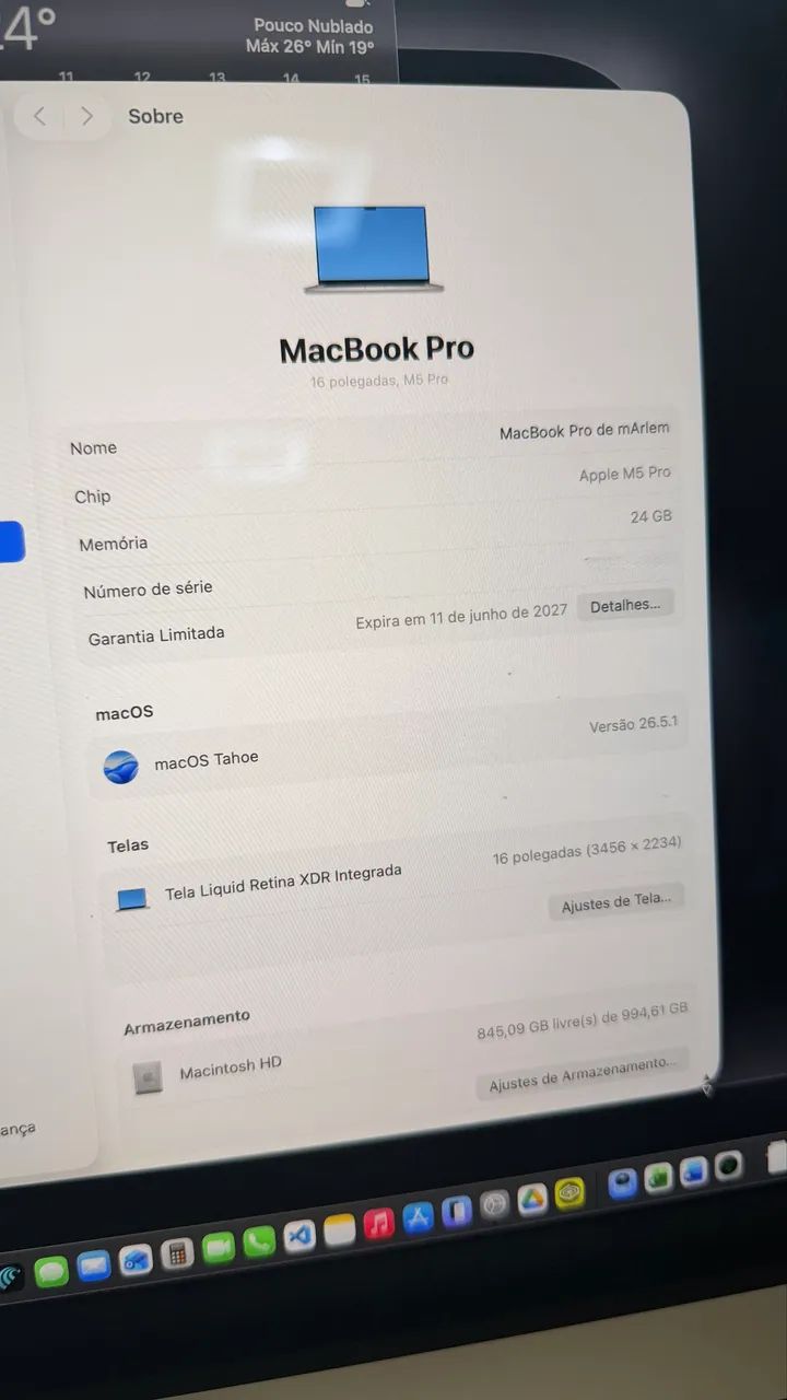 Apple MacBook Pro M5 Pro 16.2? 24GB 1TB - Prata - Foto 5