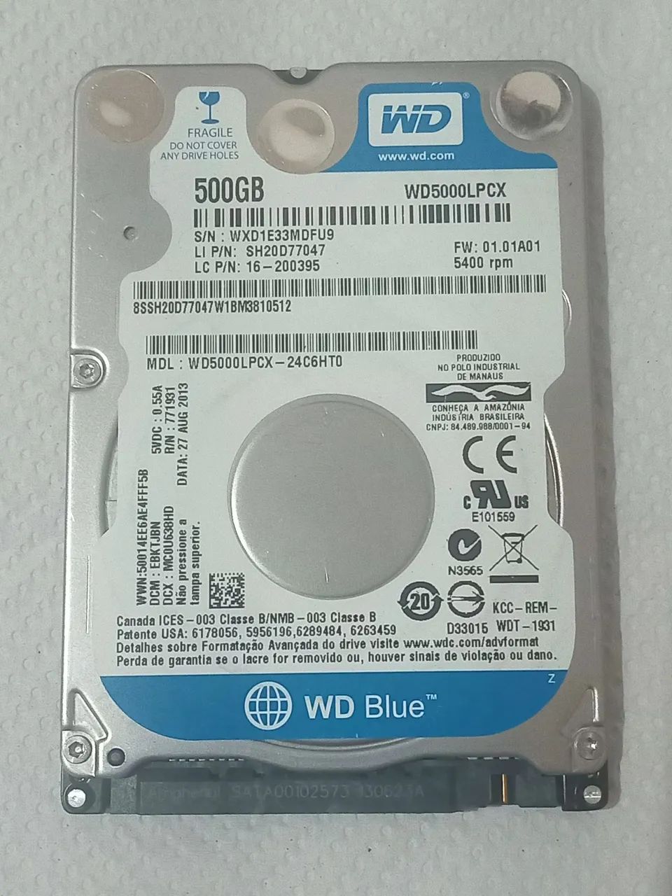 Hd 500gb para notebook 