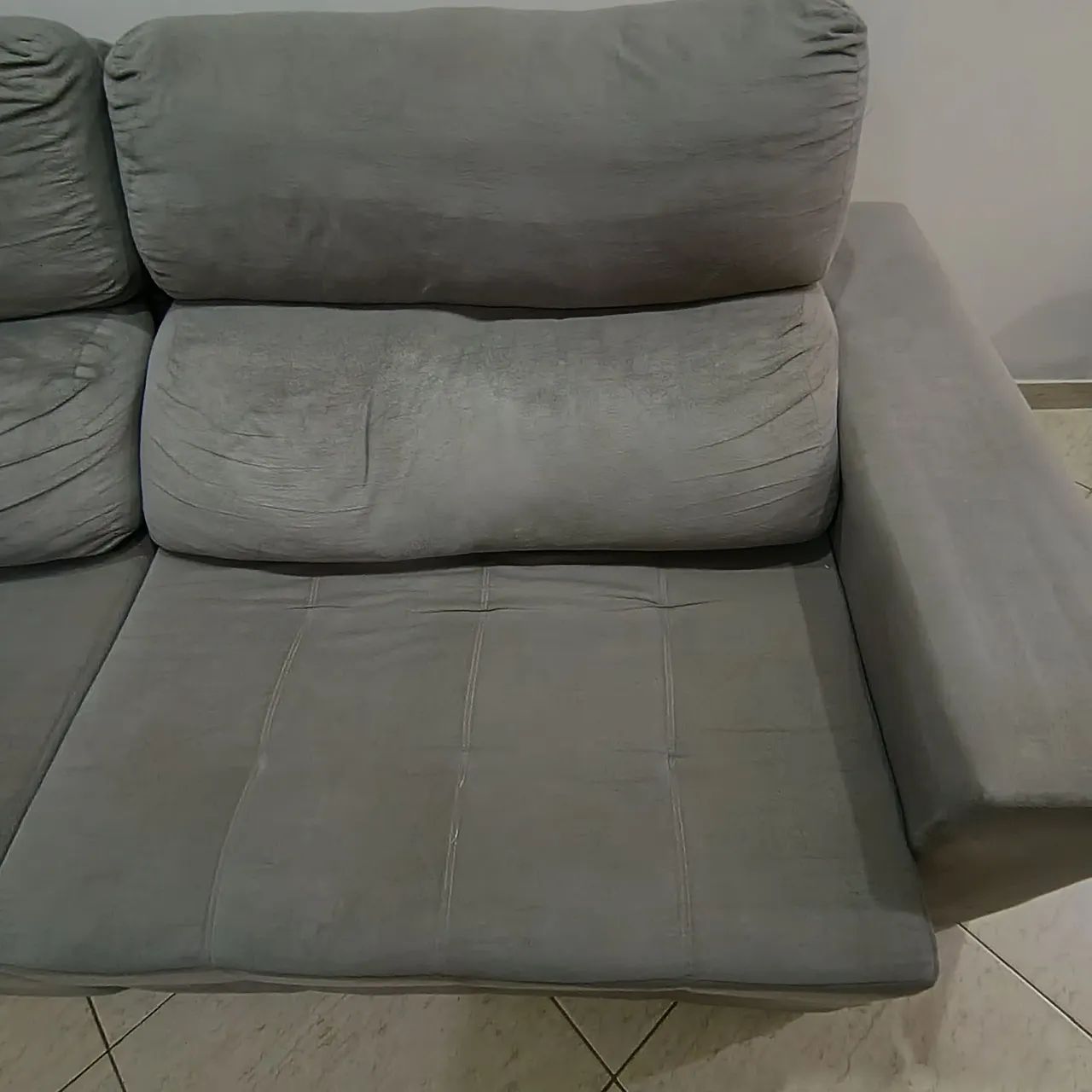 Sofá Retrátil e Reclinável 2,50m Cinza - Muito Confortável - Foto 4