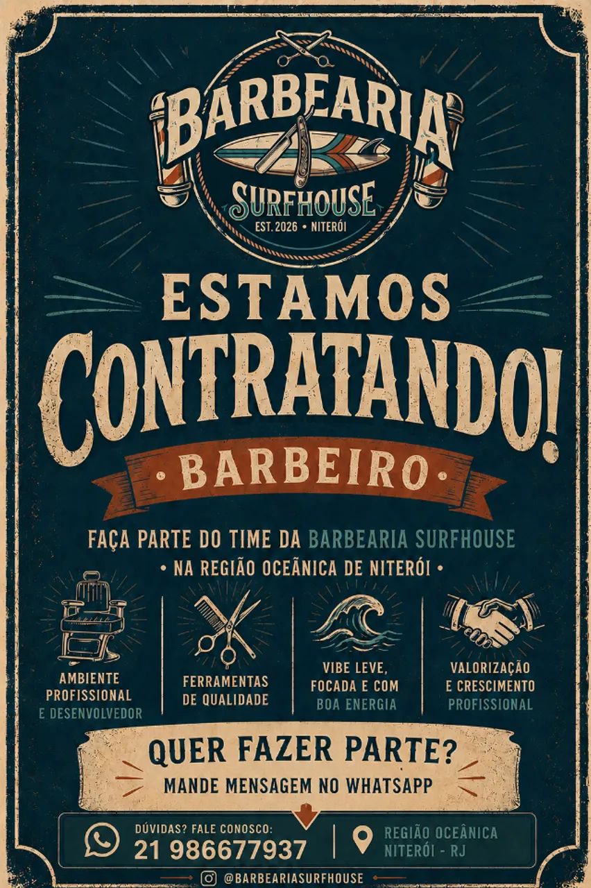 Vaga para Barbeiro | Região Oceânica de Niterói