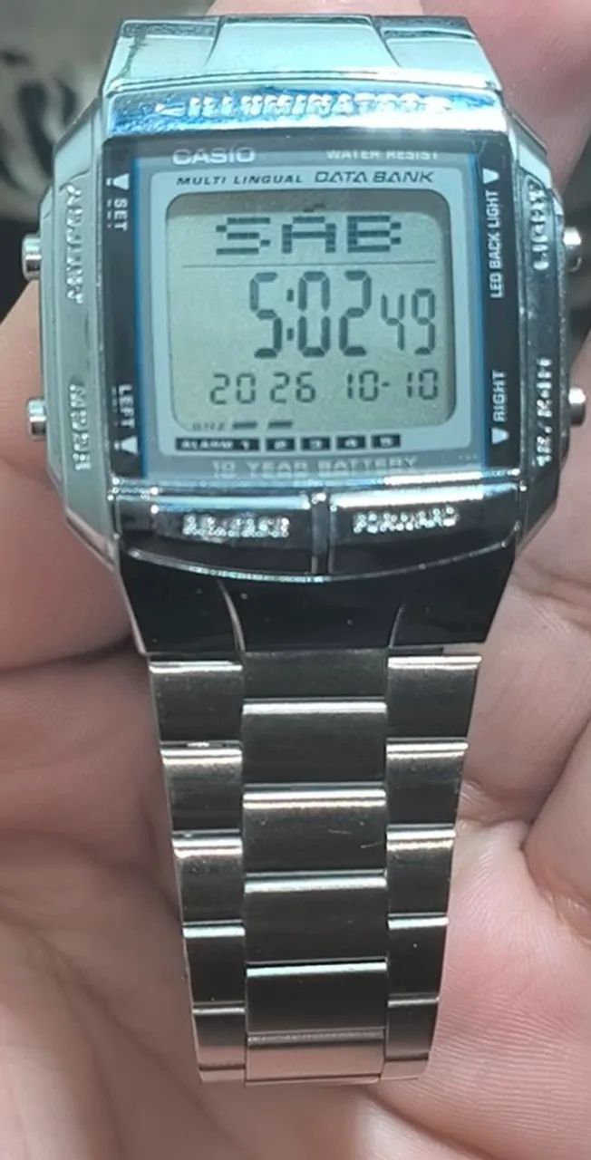 Relógio Casio Databank DB-360 Digital Prateado - Funcionando - Foto 2