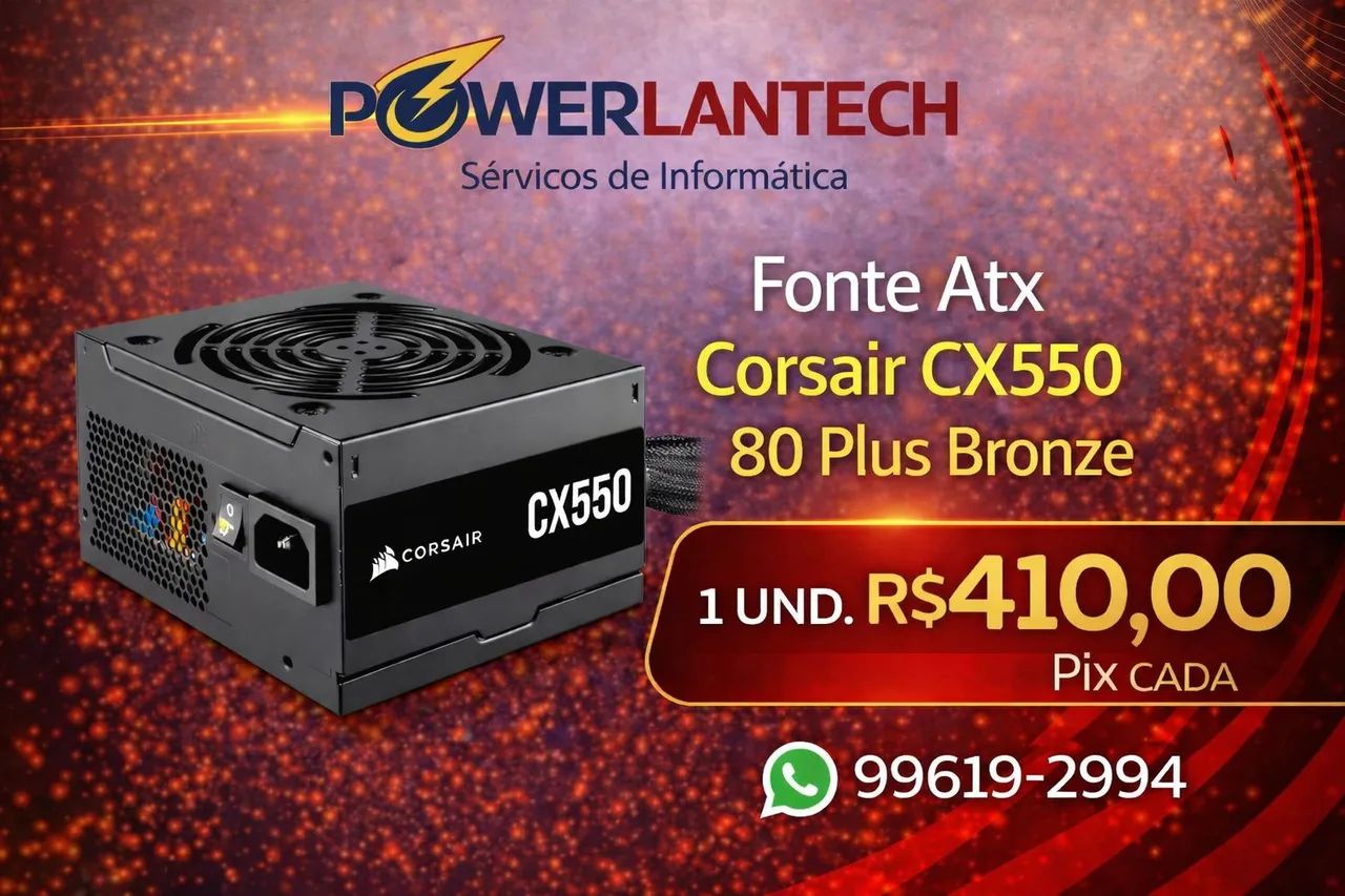 Fonte Atx Corsair CX550 80 Plus Bronze
