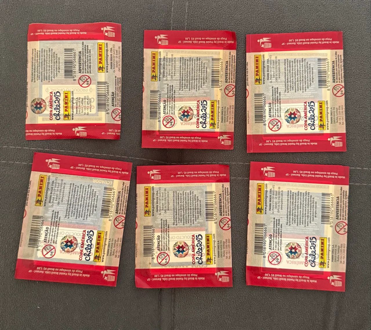 6 Envelopes Copa América 2015 Lacrados  - Foto 2