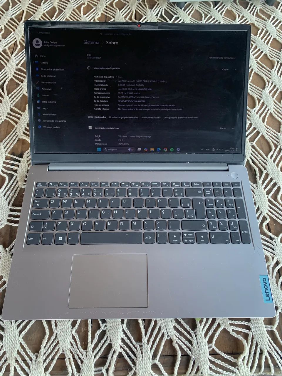 Notebook Lenovo ideapad 1 