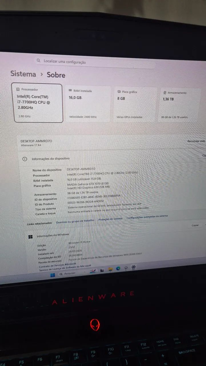 Notebook Alienware 17r4 - Foto 4