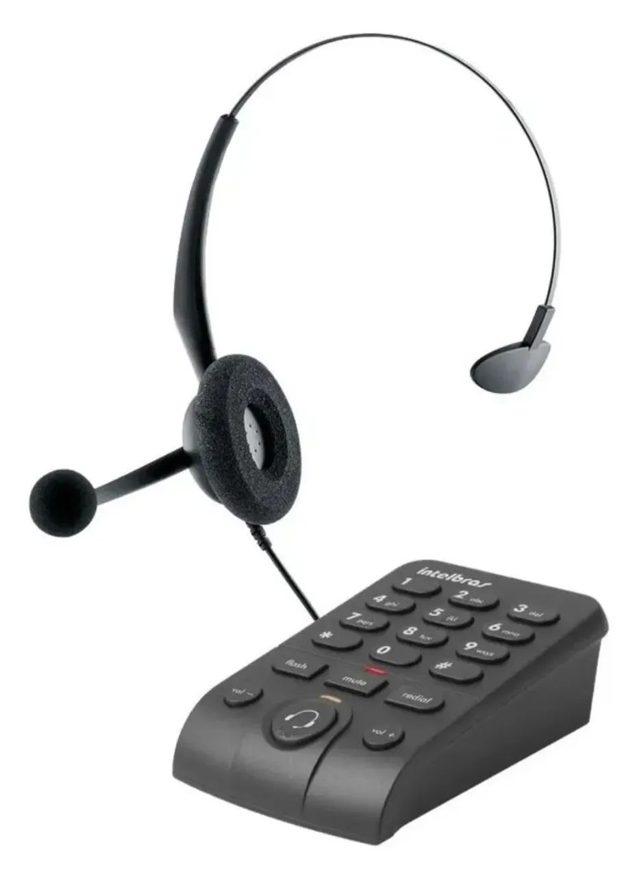 Telefone Headset com Microfone Cancelador de Ruídos HSB 50 Preto Intelbras - Foto 2