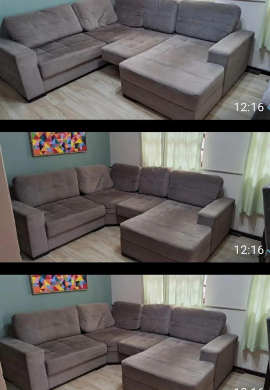 Sofá modular grande, com cheise e modulos retratéis  - Foto 4