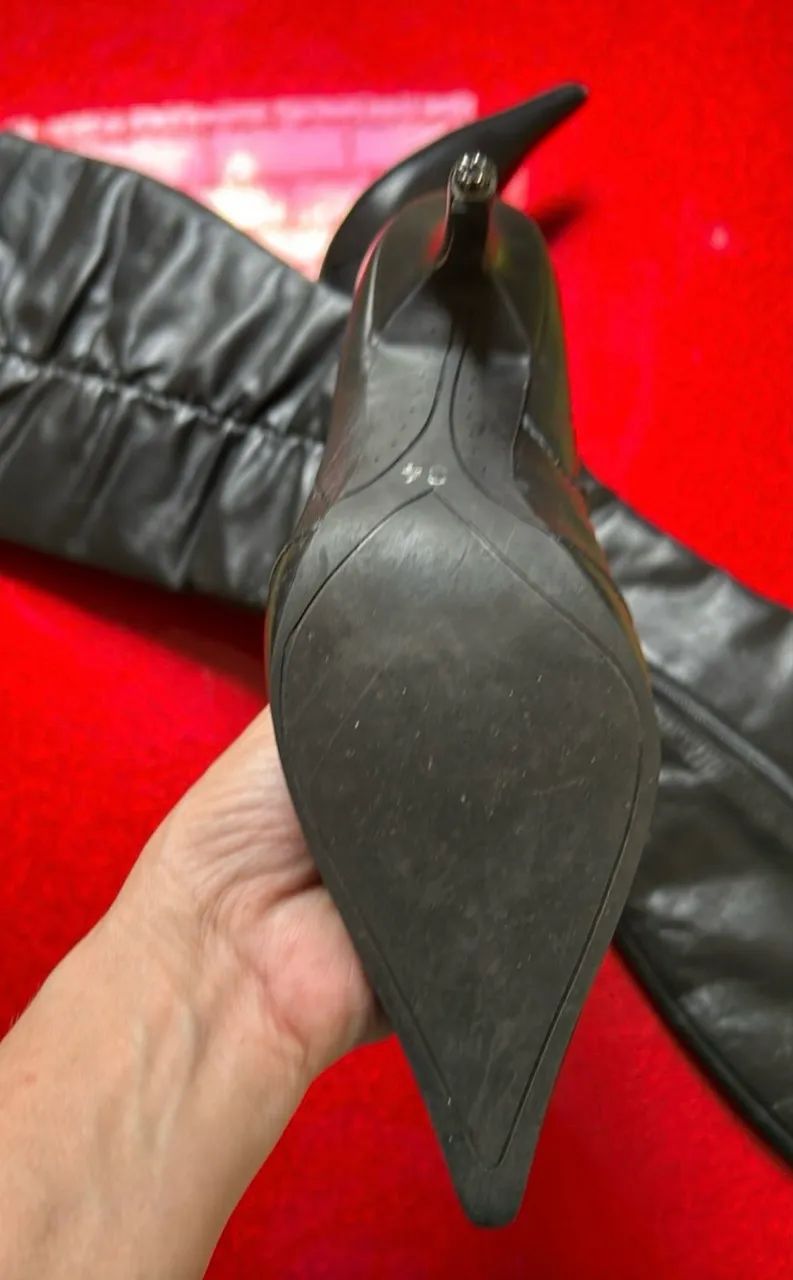 Pra vender hoje! Bota de couro legítimo salto fino e bico fino.  - Foto 5